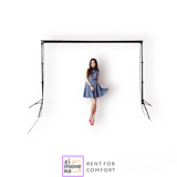 Background with support stand for photo and video shooting